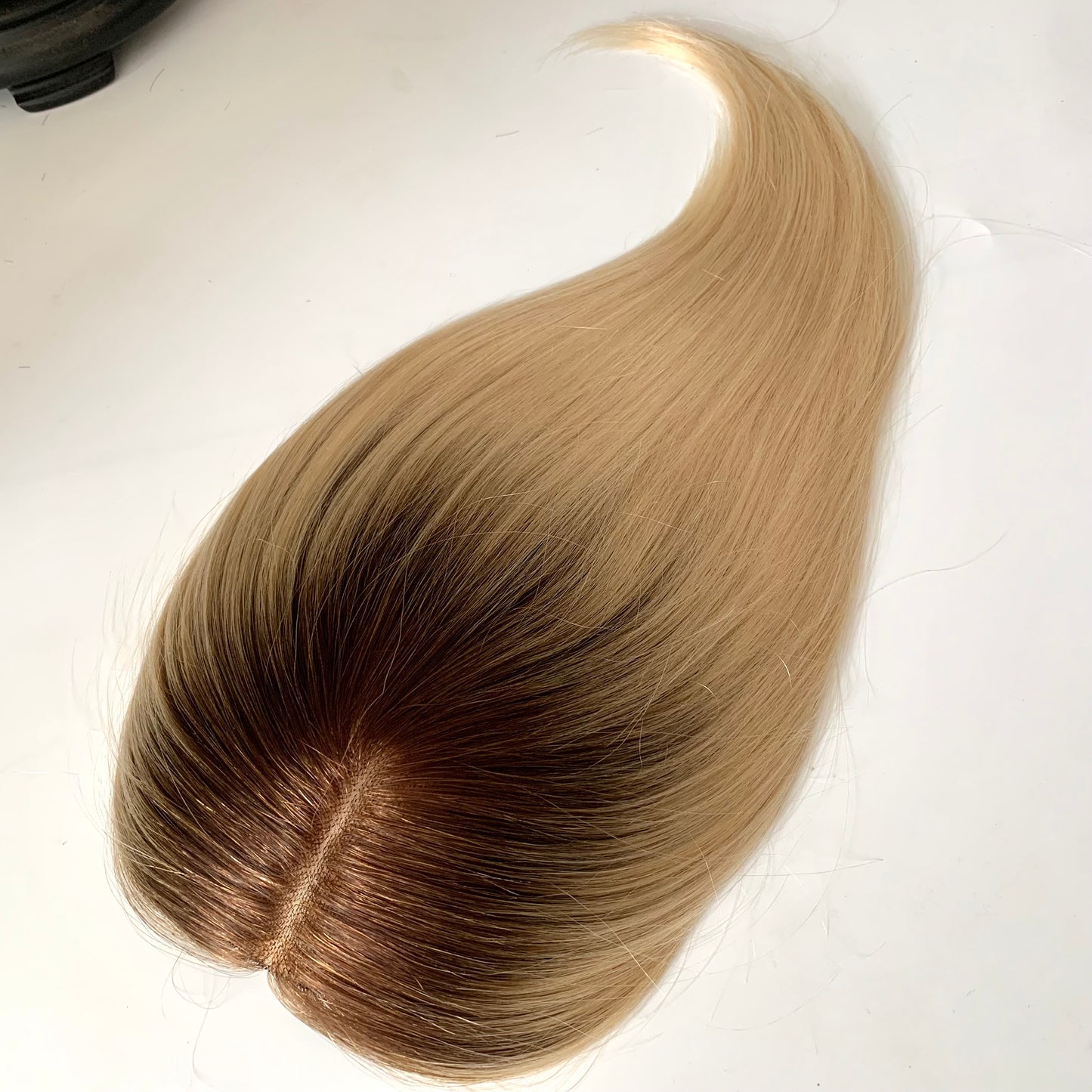 Mono base human hair topper 4T/613 color