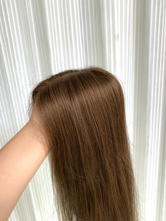 4×5 Mono Hair Topper – 16 Inch Human Hair Topper color 3#