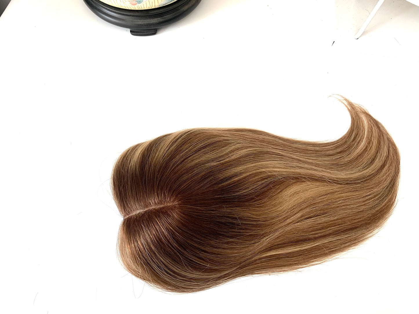 5x5 Human hair topper 6/22 color Mono base topper