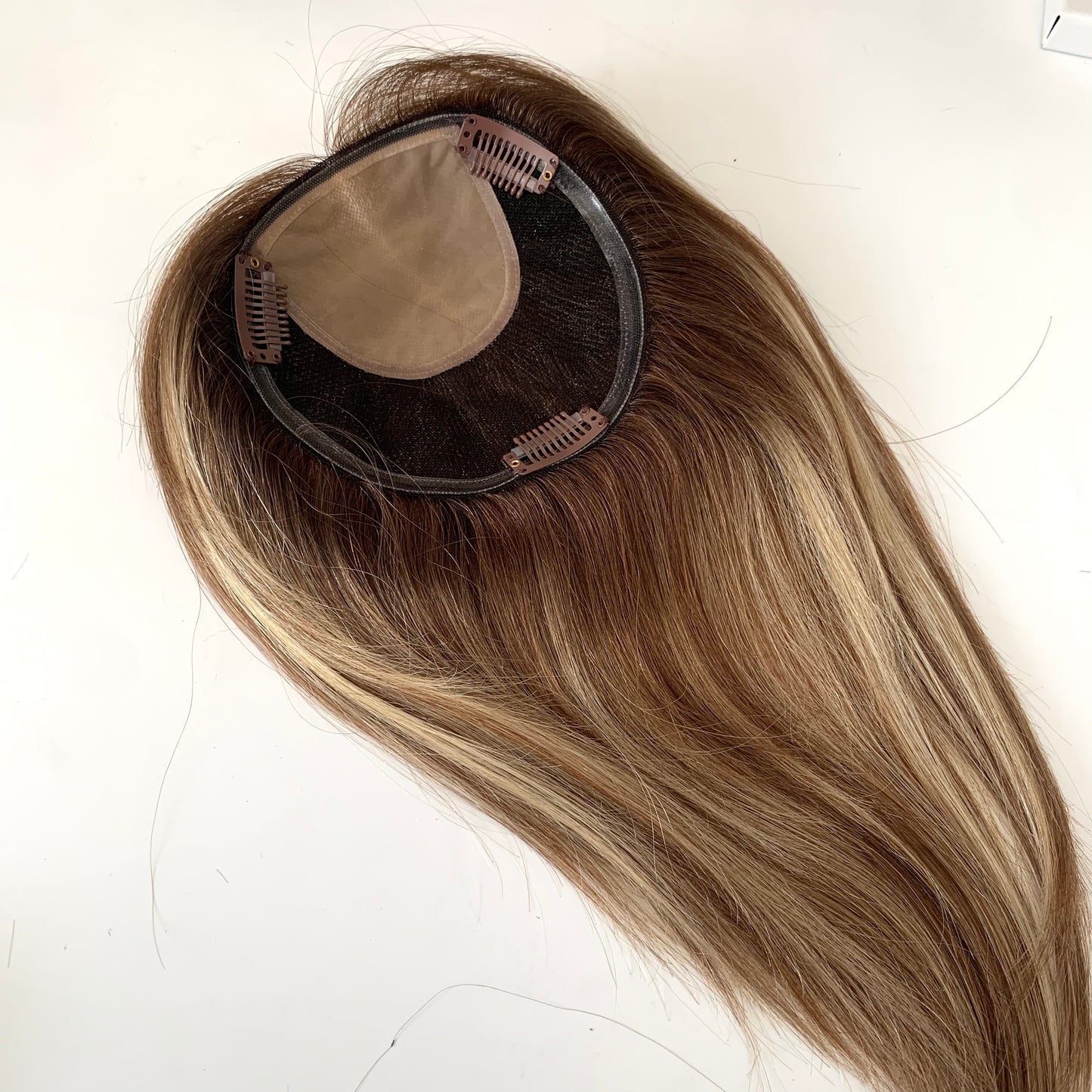 5x5 Human hair topper 6/22 color Mono base topper