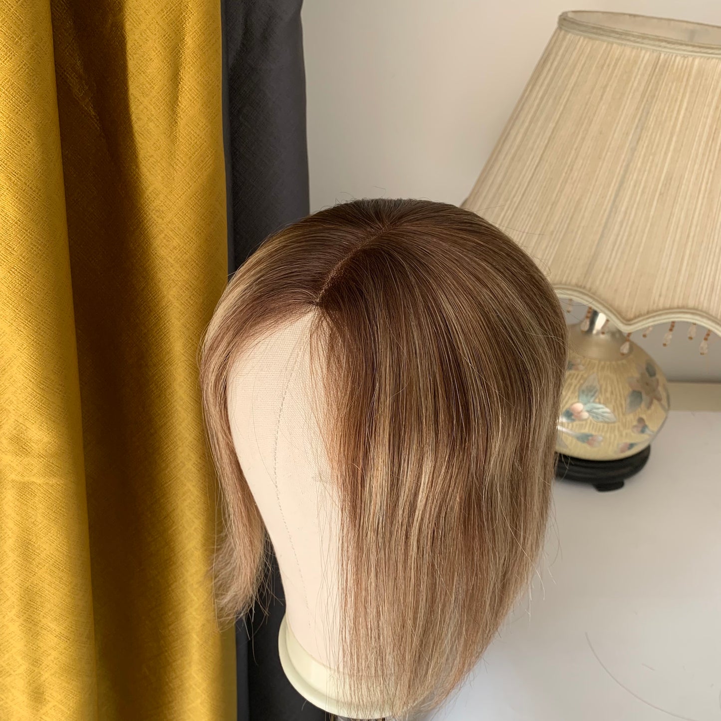 5x5 Human hair topper 6/22 color Mono base topper