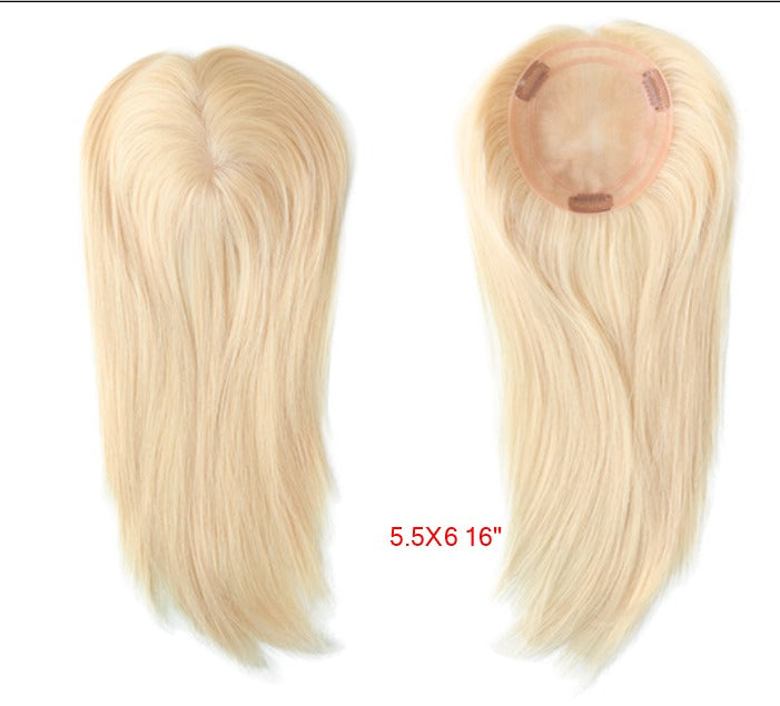 Mono base human hair topper 613# 150% density 5.5x6" base size