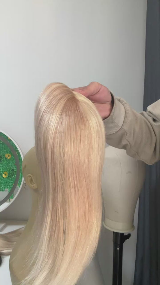 5x5 mono base human hair topper 18p613#