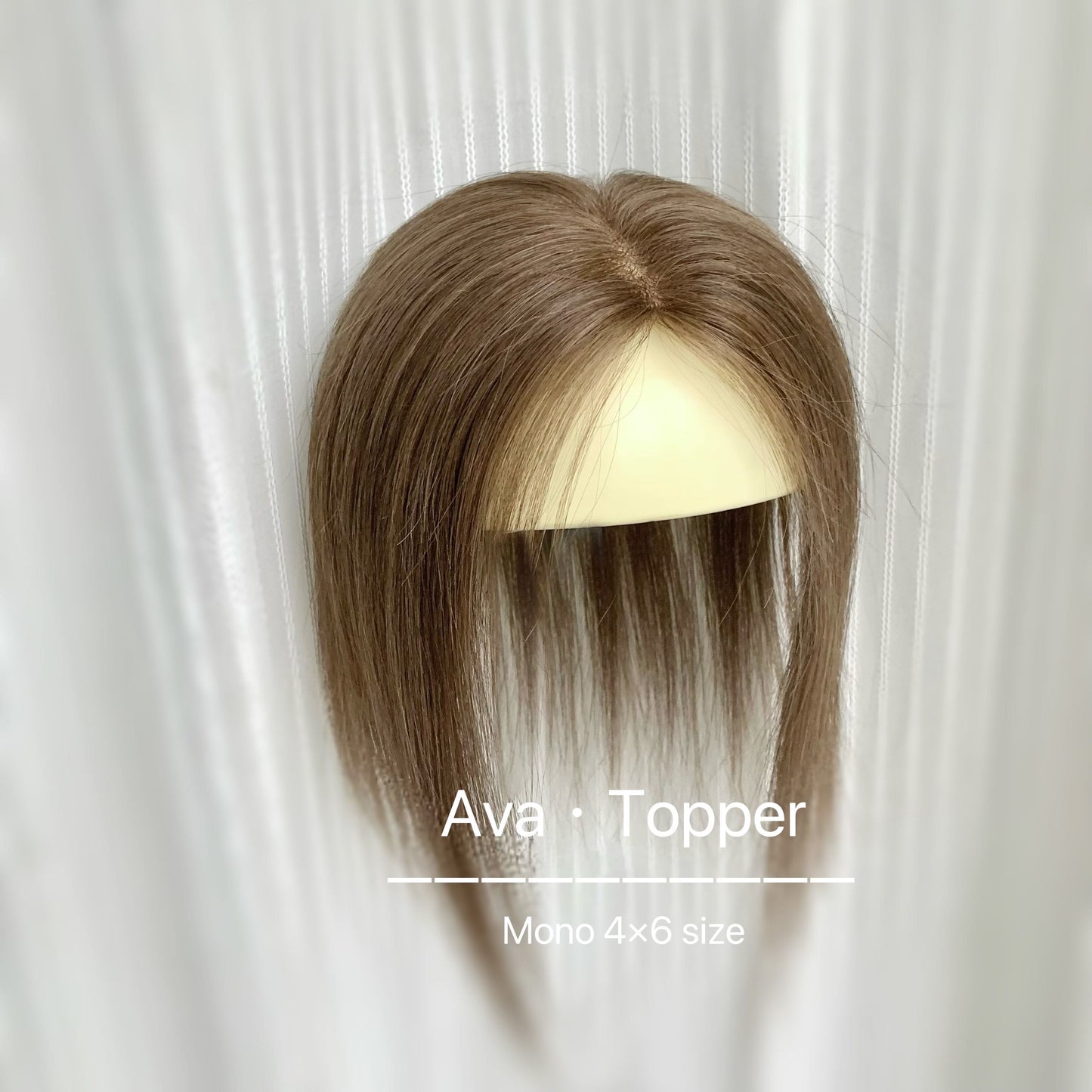 Mono base 4×6″ 10″  virgin hair colour 6# color Ava topper