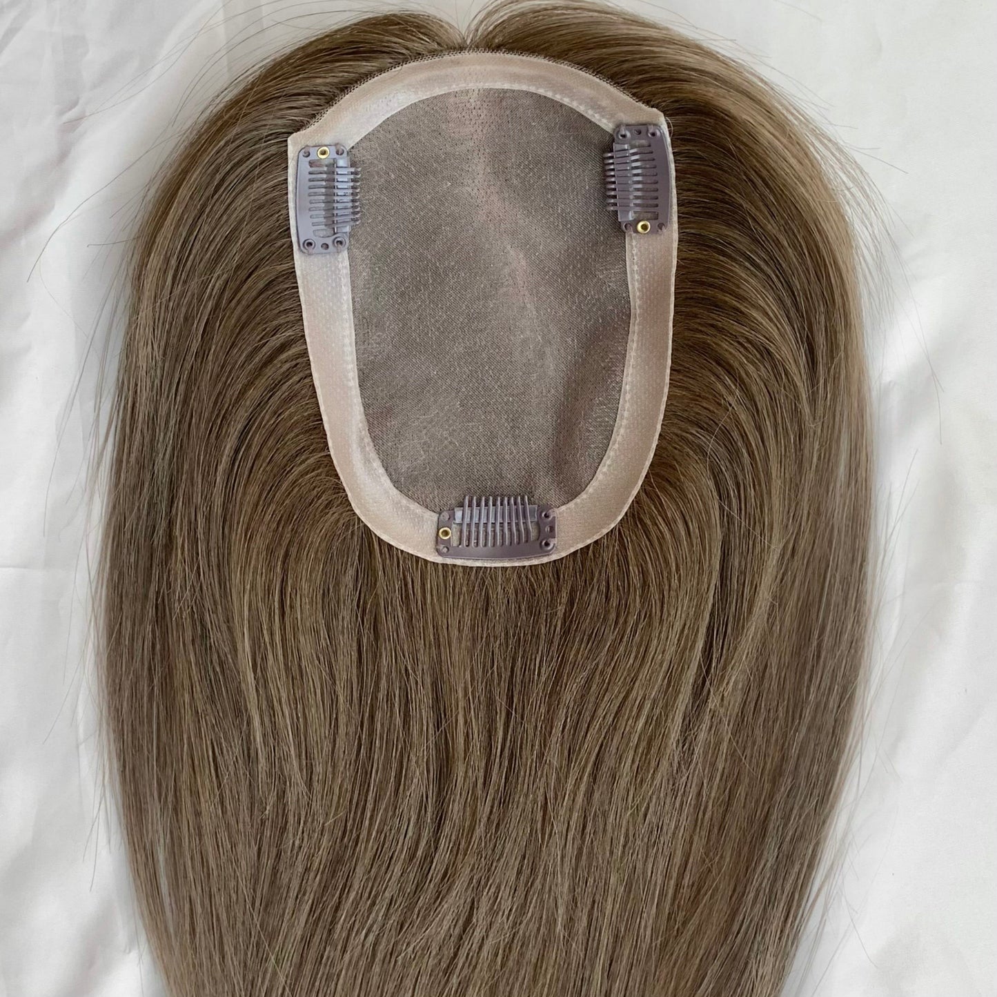 Mono base 4×6″ 10″  virgin hair colour 6# color Ava topper