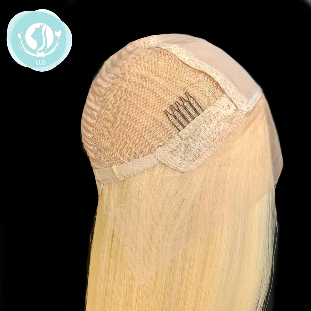 Silk base wig 5×5″ 18″ virgin hair colour 613# Faux wig