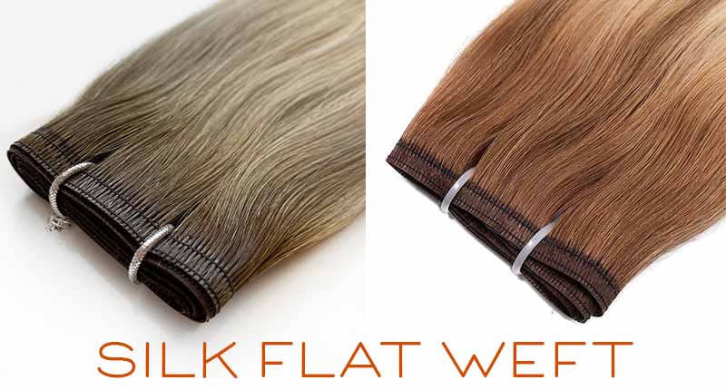 Silk Flat Weft Double Drawn European Human Hair Extensions