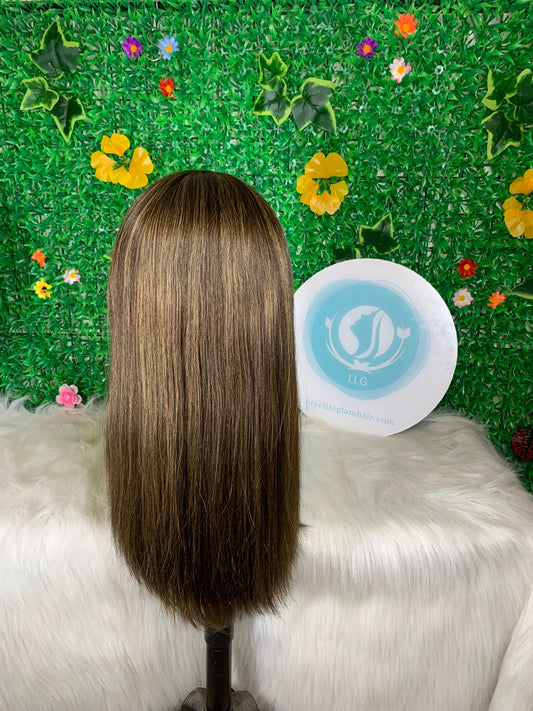 Luxury 14 Inch Virgin Hair Jewish Lace Wig | Straight 13×6 Lace Front Sheitel T2P2/4#