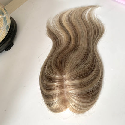 Human hair topper 8C/60 color with bang