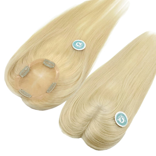 4×5 Mono Hair Topper – 16 Inch Human Hair Topper color 60#
