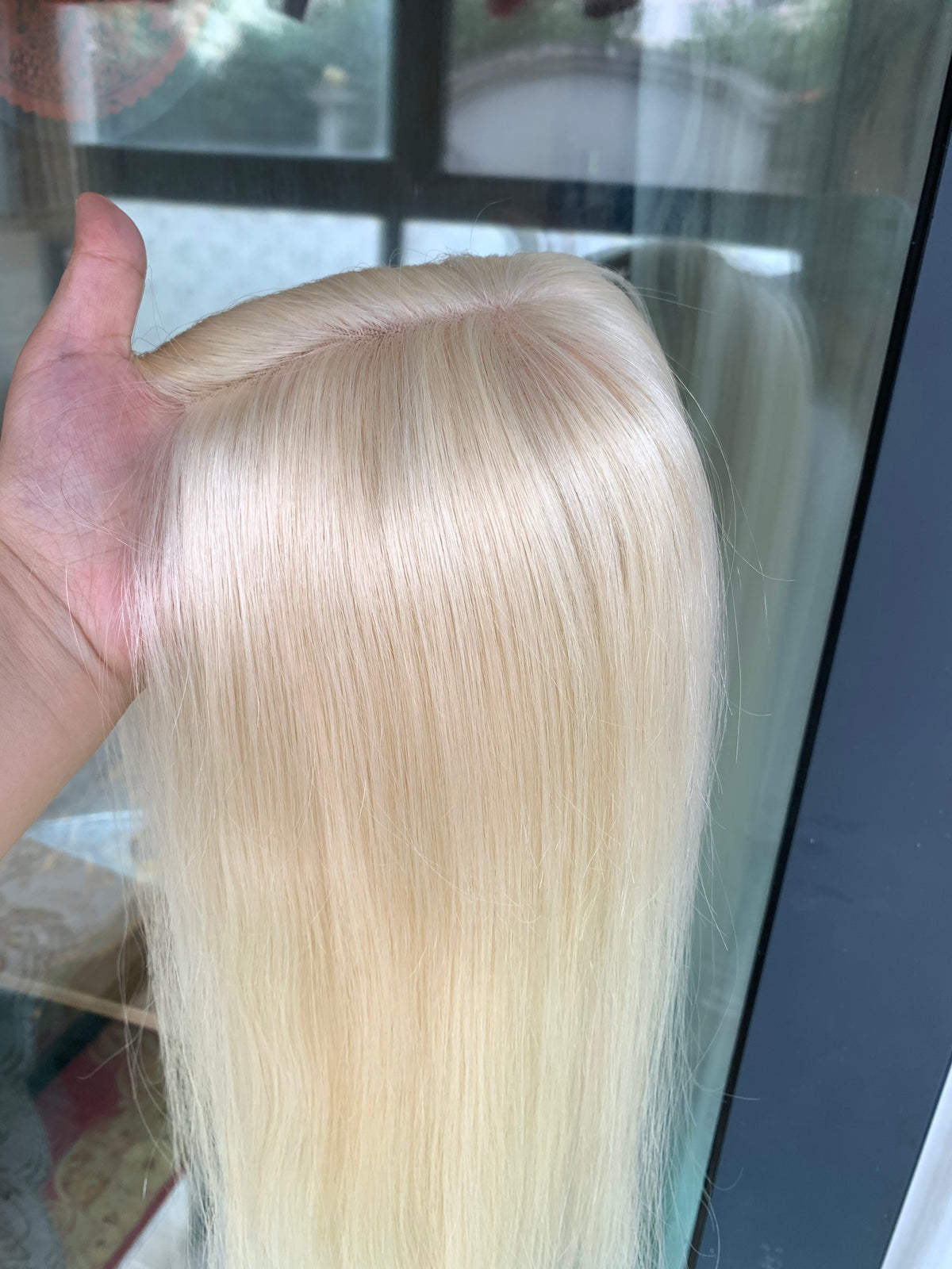 4×5 Mono Hair Topper – 16 Inch Human Hair Topper color 60#