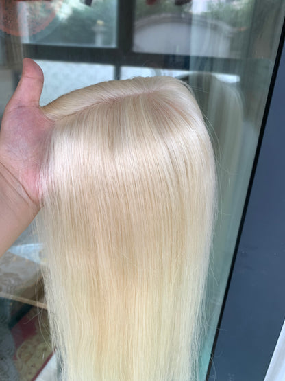 4×5 Mono Hair Topper – 16 Inch Human Hair Topper color 60#