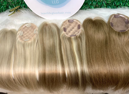4×5 Mono Hair Topper – 16 Inch Human Hair Topper color 3#