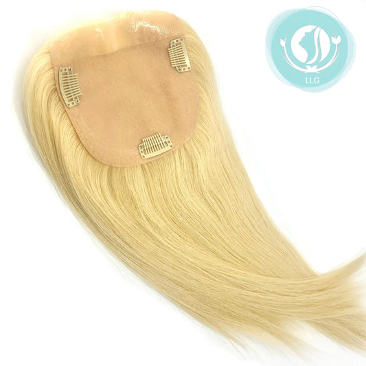 Silk base+PU 5×5″ 16″  virgin hair colour 613# Annie Topper