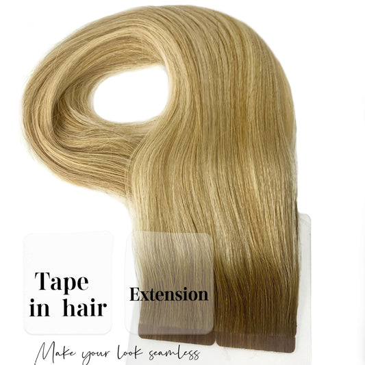 Luxe Double Drawn 12a Virgin tape in hair extensions