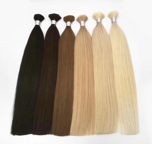 Wholesale Hair Extensions Virgin Unprocessed 100% Human Cambodia Hair Bulk with double drown